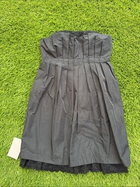 BCBGeneration Black Strapless Pleated Dress